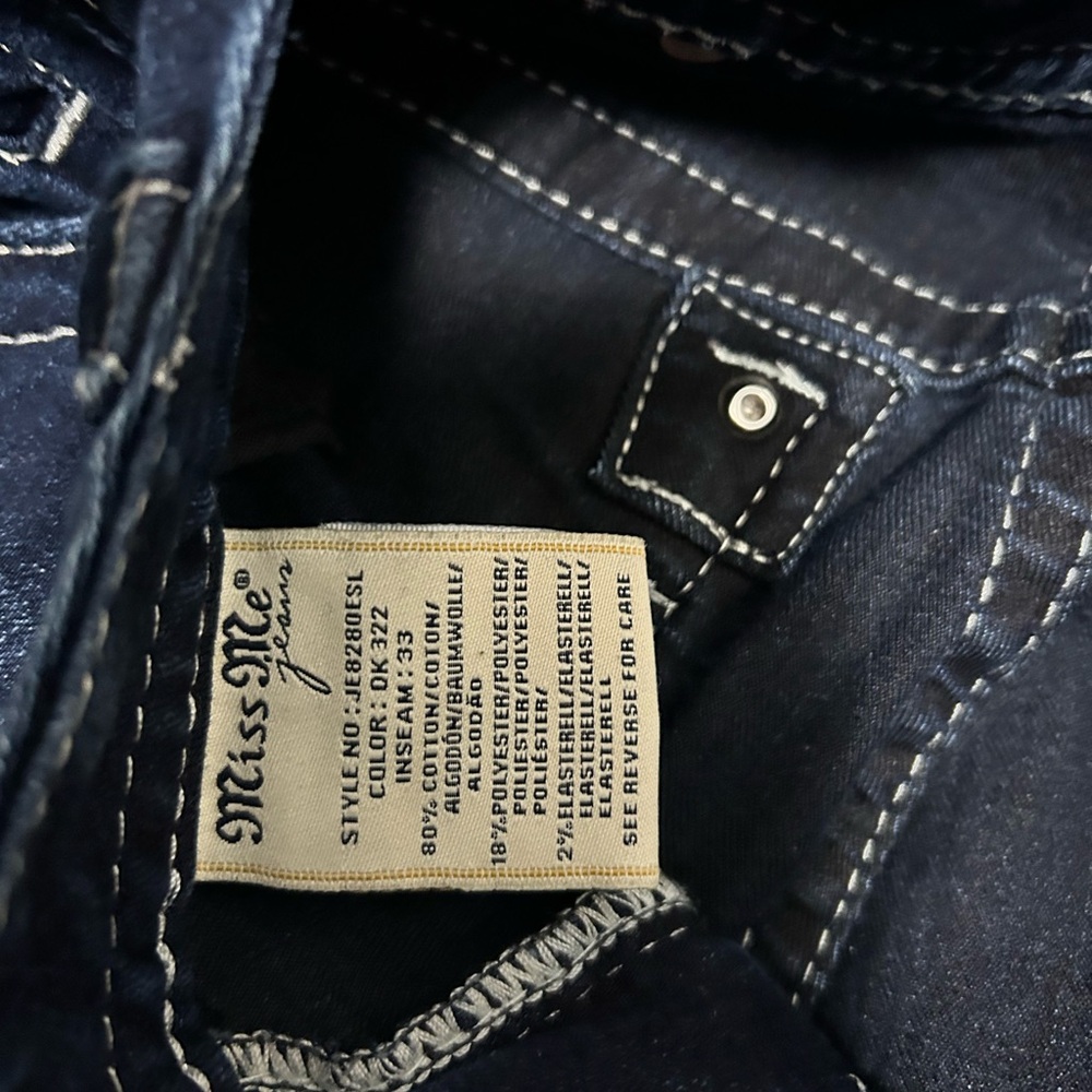 Miss Me Dark Blue Straight Leg Jeans - Picture 6 of 7